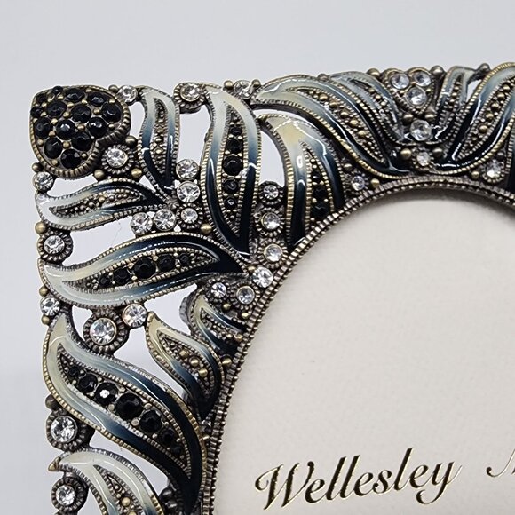 Vintage Wellesley Manor 3.5" X 5" Genuine Austrian Crystal Ornate Picture Frame - Picture 8 of 12